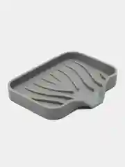 Серый мыльница силиконовая со сливом воды, для ванны и кухни