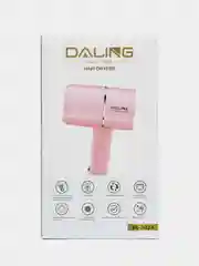 Розовый фен для волос, дорожный, DALING 1400 Вт, скоростей 2, кол-во насадок 1