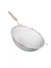 Сито с ободом и ручкой 21 см, двойная сеть, из нержавеющей стали