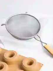 Сито с ободом и ручкой 21 см, двойная сеть, из нержавеющей стали