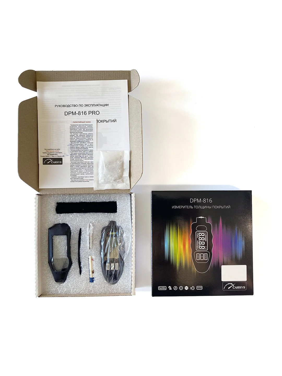 Толщиномер автомобильный CARSYS DPM 816 PRO COMBO, 2 чехла