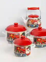 Кастрюля эмалированная, 22 см, 3,6 л, индукция