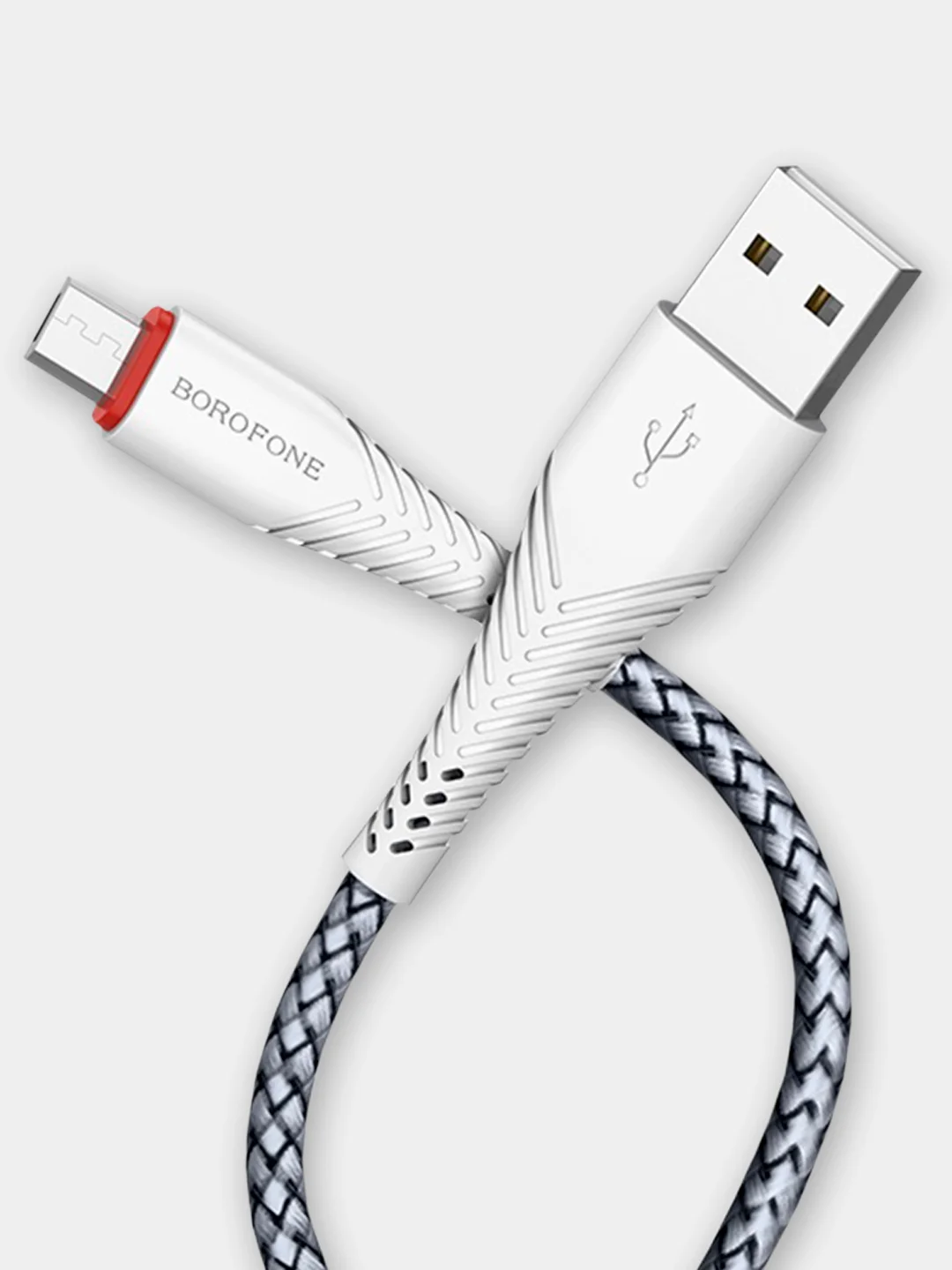 Белый кабель для зарядки Borofone BX25 MicroUSB 1М 2.4А