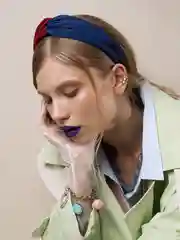 Красный ободок для волос JewelryMeverly тканевый