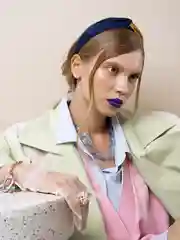 Синий ободок для волос JewelryMeverly тканевый