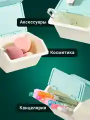 Бирюзовый контейнер для хранения мелочей с крышкой Birdhouse, набор 3 шт