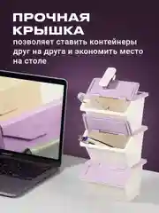 Фиолетовый контейнер для хранения мелочей с крышкой Birdhouse, набор 3 шт