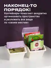 Фиолетовый контейнер для хранения мелочей с крышкой Birdhouse, набор 3 шт