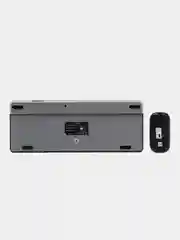 Белый беспроводная перезаряжаемая  клавиатура и мышь Bluetooth+адаптер