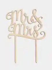 Топпер деревянный мини "Mr Mrs", для торта, букета
