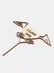 Топпер деревянный мини "I Love you", для торта, букета