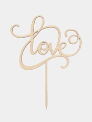 Топпер деревянный мини "Любовь / Love", для торта, букета