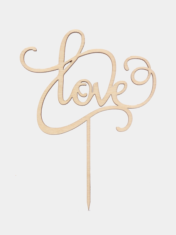 Топпер деревянный мини "Любовь / Love", для торта, букета