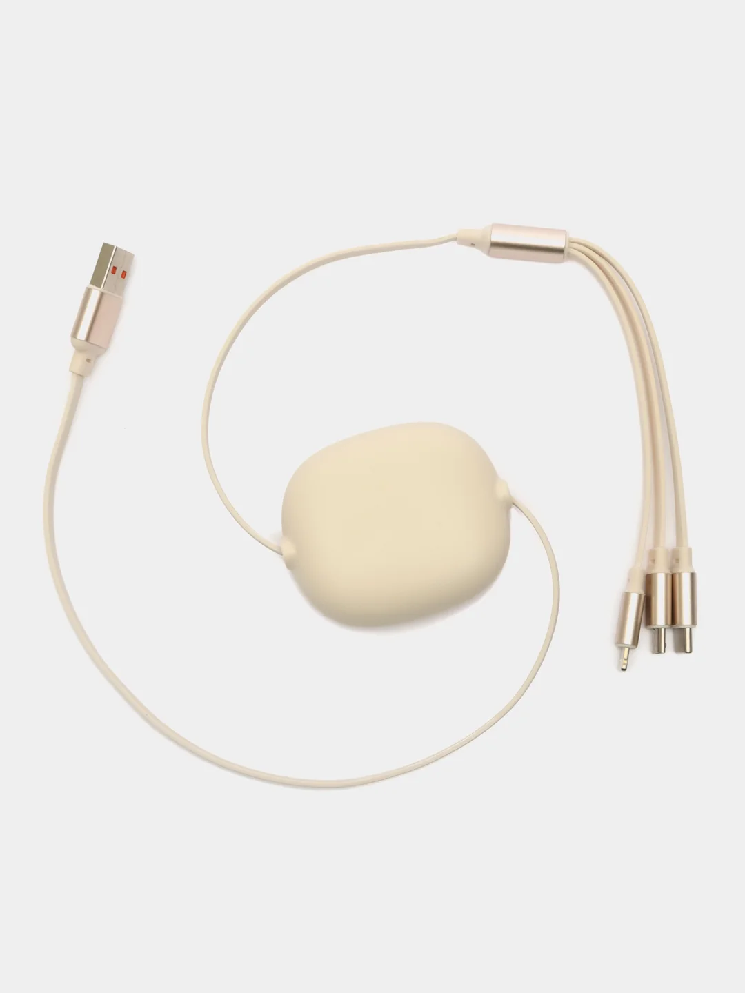 Бежевый универсальная зарядка кабель, 3 в 1, usb type-c iphone