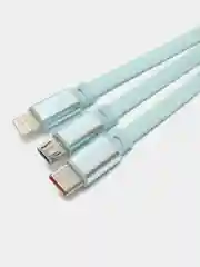 Голубой универсальная зарядка кабель, 3 в 1, usb type-c iphone