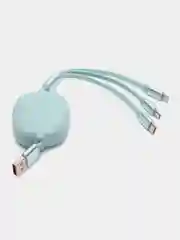Голубой универсальная зарядка кабель, 3 в 1, usb type-c iphone