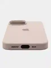 Бежевый меланж iphone 15, Айфон 15 чехол матовый Silicone case объёмный с принтом для iPhone 15