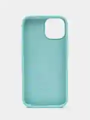 Бирюзовый iphone 15, Айфон 15 чехол матовый Silicone case объёмный с принтом для iPhone 15