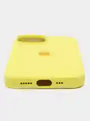 Желтый iphone 15, Айфон 15 чехол матовый Silicone case объёмный с принтом для iPhone 15
