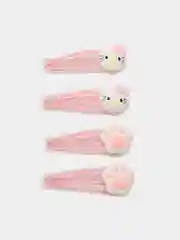Заколки лапки и hello kitty клик-клак набор 4 шт аниме для волос