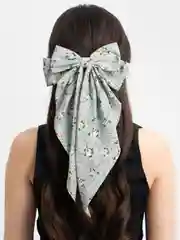 Зеленый бант для волос, на заколке