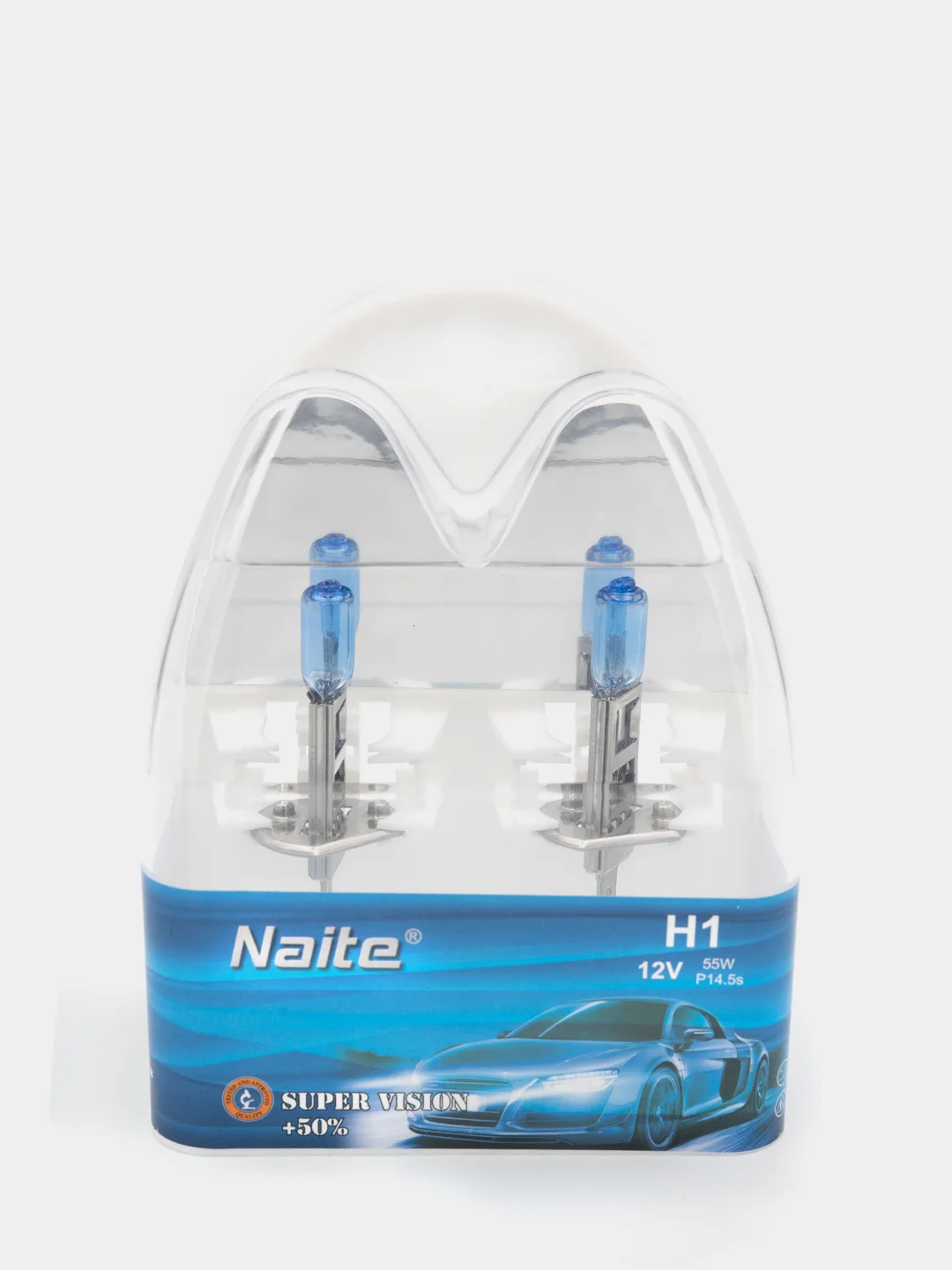 Лампа галогеновая (комплект из 2 шт.) Naite Super White + 50% BOX H1, H4, H7