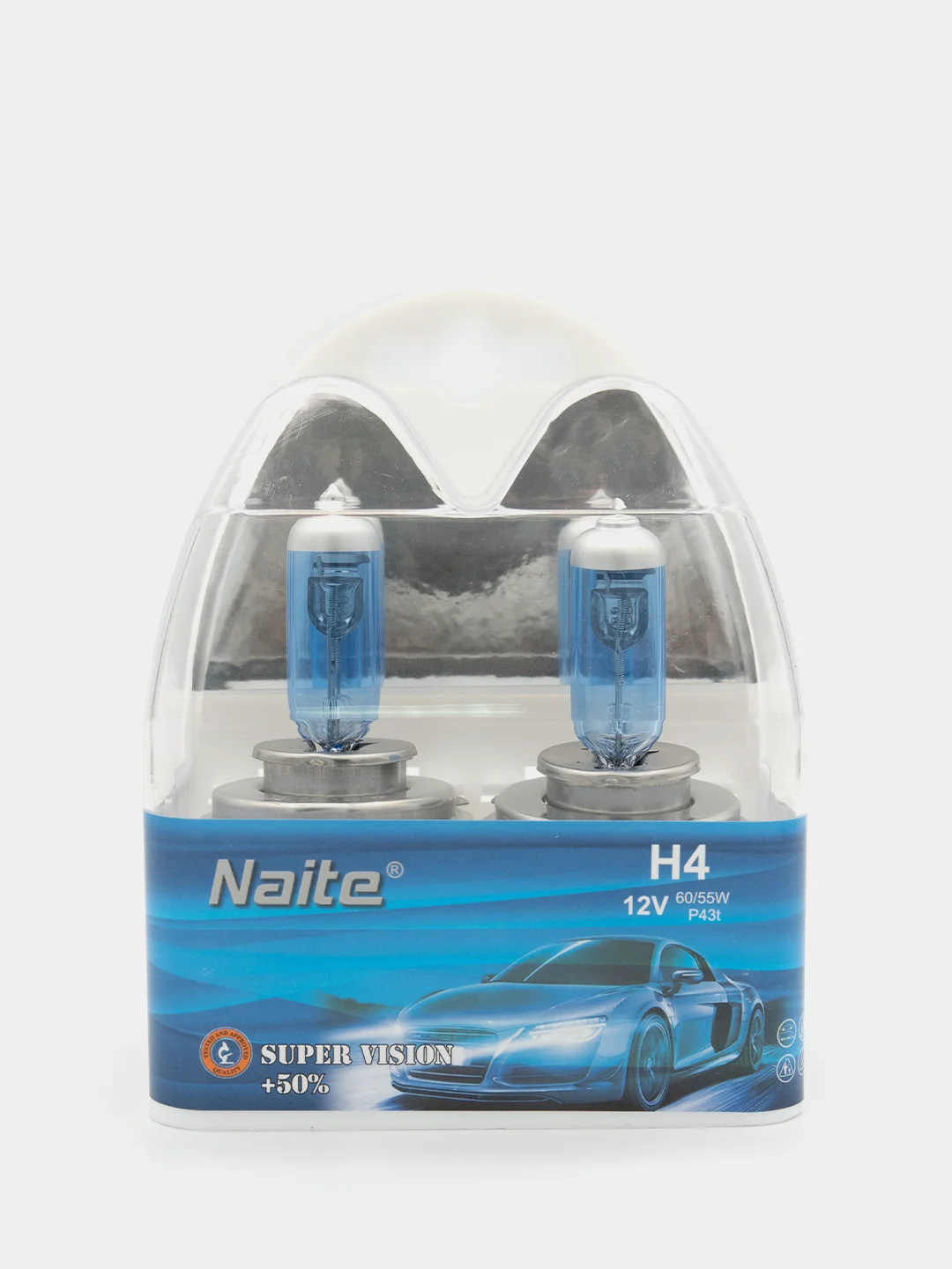 Лампа галогеновая (комплект из 2 шт.) Naite Super White + 50% BOX H1, H4, H7