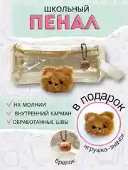 Карамельный пенал школьный со значком и брелком