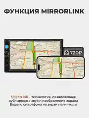 Белый магнитола 2 DIN c пультом ДУ, экран 7", Bluetooth, USB, AUX