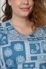 Бирюзовый платье женское, хлопок, большие размеры