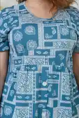 Бирюзовый платье женское, хлопок, большие размеры