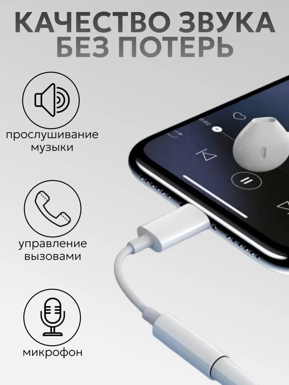 Переходник Type-C AUX для наушников Android / iPhone 15 / 3.5 мм mini jack, аукс, адаптер