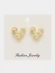 Серьги сердечки мятый металл золото