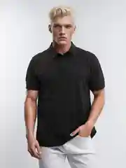 Черный футболка поло, мужская