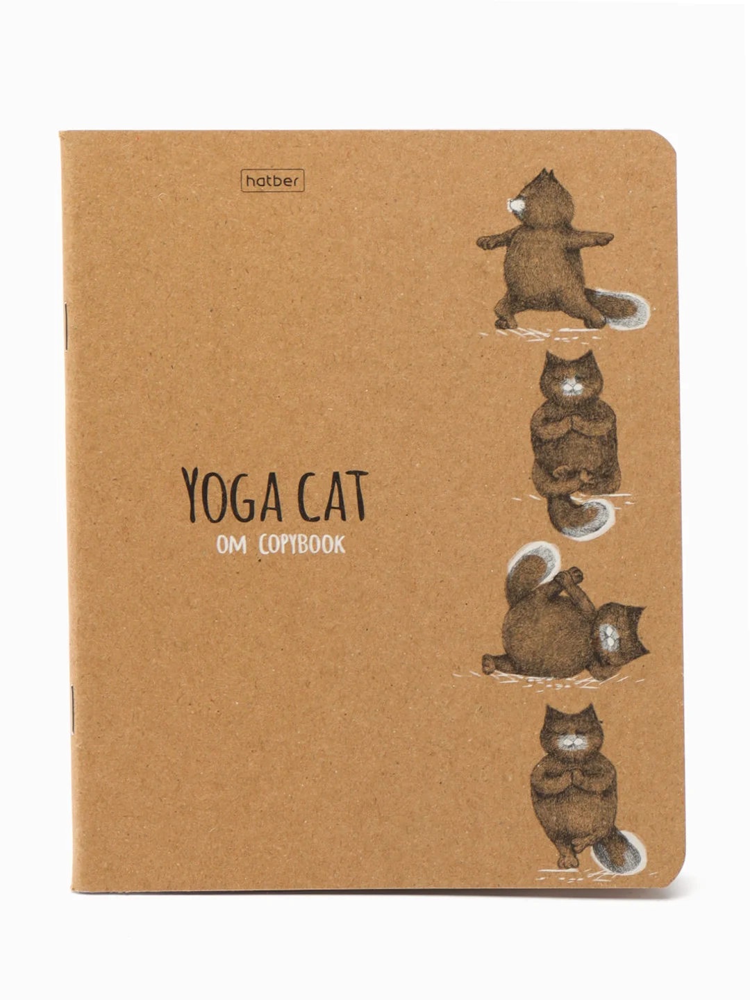 Карамельный общая тетрадь 48 листов в клетку Animals Yoga, крафт обложка