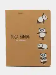 Песочный хаки общая тетрадь 48 листов в клетку Animals Yoga, крафт обложка