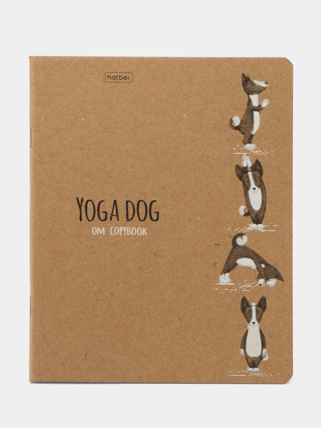 Салатовый общая тетрадь 48 листов в клетку Animals Yoga, крафт обложка