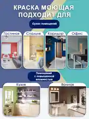 Акриловая краска, краска моющаяся супербелая, краска белая для стен и потолков ТМ ВTеме