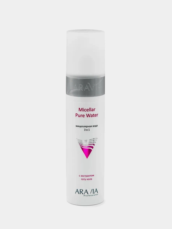 Мицеллярная вода 3в1 ARAVIA Micellar Pure Water с экстрактом готу кола, 250 мл