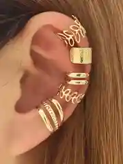 Серьги каффы без прокола, набор 5 шт