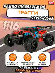Радиоуправляемый трагги Remo Hobby S-EVOR Brushless 1665 4WD RTR, 1:16, красный, синий