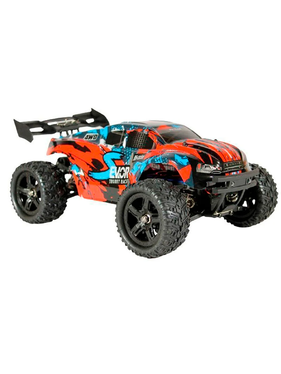 Красный радиоуправляемый трагги Remo Hobby S-EVOR Brushless 1665 4WD RTR, 1:16, красный, синий
