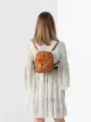 Медный женский мини рюкзак из эко кожи / женская сумка