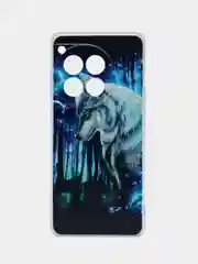 Синий чехол на OnePlus Ace 3/12R / Ван Плас Асе 3/12R прозрачный, с рисунком, защита камеры