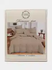 Молочный комплект постельного белья Luxury, двуспальный, микрофибра, премиум-класс