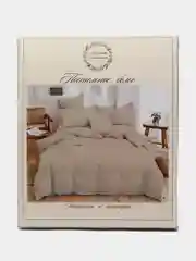 Молочный комплект постельного белья Luxury, 1,5-спальный, микрофибра, премиум