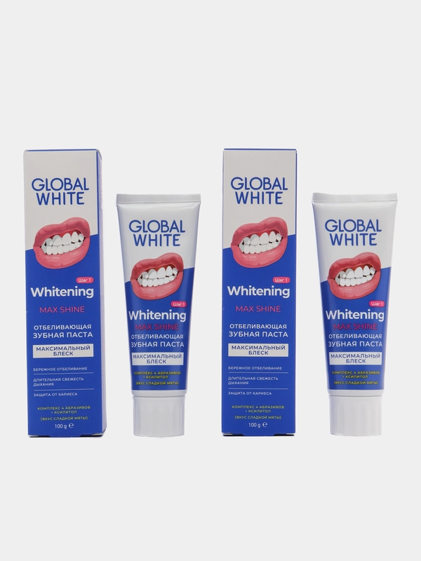 Зубная паста Max shine 2 шт по 100 г GLOBAL WHITE