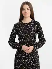 Черный платье шифоновое с разрезом