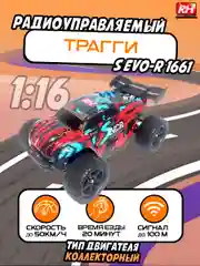 Радиоуправляемая машина трагги Remo Hobby S EVO-R 1661 4WD RTR, 1:16, красный, синий