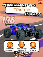 Радиоуправляемая машина трагги Remo Hobby S EVO-R 1661 4WD RTR, 1:16, красный, синий